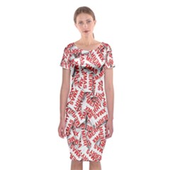 Merry Christmas Xmas Pattern Classic Short Sleeve Midi Dress