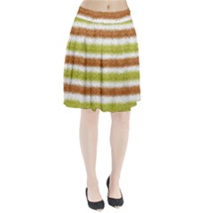 Metallic Gold Glitter Stripes Pleated Skirt