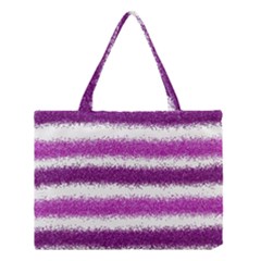 Metallic Pink Glitter Stripes Medium Tote Bag by Nexatart