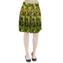 Olive Seamless Camouflage Pattern Pleated Skirt by Nexatart