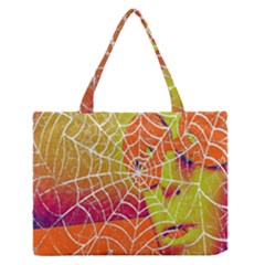Orange Guy Spider Web Medium Zipper Tote Bag by Nexatart
