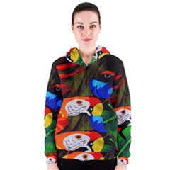 Papgei Red Bird Animal World Towel Women s Zipper Hoodie by Nexatart