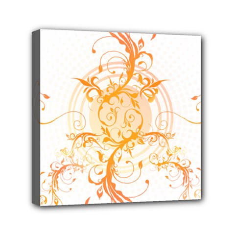 Orange Swirls Mini Canvas 6  x 6 