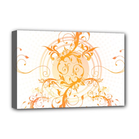 Orange Swirls Deluxe Canvas 18  x 12  