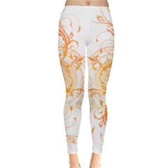 Orange Swirls Leggings 