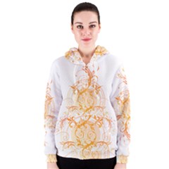 Orange Swirls Women s Zipper Hoodie