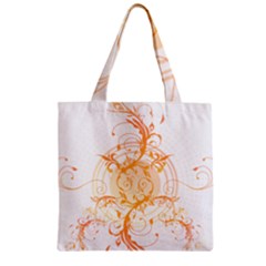 Orange Swirls Zipper Grocery Tote Bag