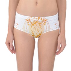 Orange Swirls Mid-Waist Bikini Bottoms