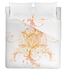 Orange Swirls Duvet Cover Double Side (Queen Size)