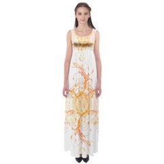 Orange Swirls Empire Waist Maxi Dress