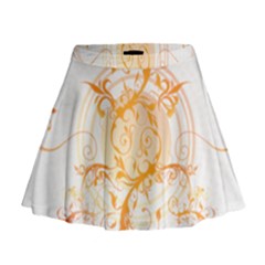 Orange Swirls Mini Flare Skirt