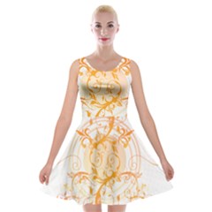 Orange Swirls Velvet Skater Dress