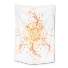 Orange Swirls Small Tapestry