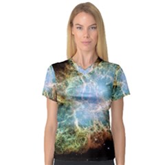 Crab Nebula Women s V-neck Sport Mesh Tee