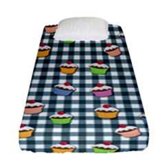 Cupcakes Plaid Pattern Fitted Sheet (single Size) by Valentinaart