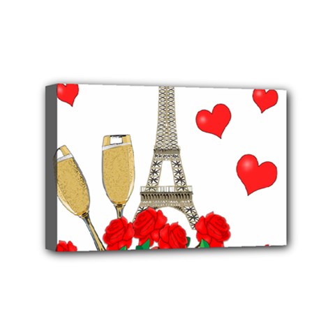 Romance In Paris Mini Canvas 6  X 4  by Valentinaart