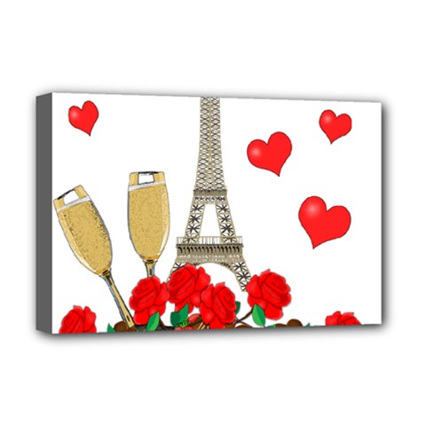 Romance In Paris Deluxe Canvas 18  X 12   by Valentinaart