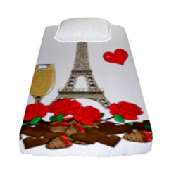 Romance In Paris Fitted Sheet (single Size) by Valentinaart