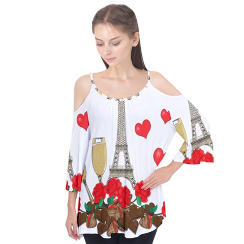 Romance In Paris Flutter Tees by Valentinaart