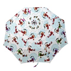 Airplanes Pattern Folding Umbrellas by Valentinaart