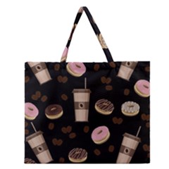 Coffee Break Zipper Large Tote Bag by Valentinaart