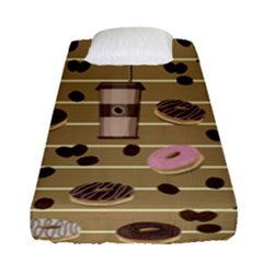 Coffee And Donuts  Fitted Sheet (single Size)