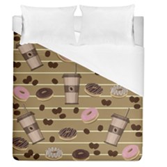Coffee And Donuts  Duvet Cover (queen Size) by Valentinaart