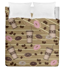 Coffee And Donuts  Duvet Cover Double Side (queen Size) by Valentinaart