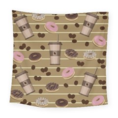 Coffee And Donuts  Square Tapestry (large) by Valentinaart