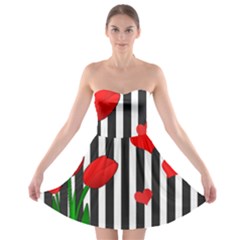 Tulips Strapless Bra Top Dress by Valentinaart