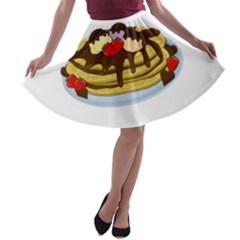 Pancakes - Shrove Tuesday A-line Skater Skirt by Valentinaart