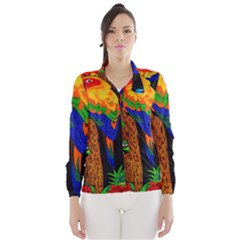 Parrots Aras Lori Parakeet Birds Wind Breaker (women)