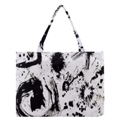 Pattern Color Painting Dab Black Medium Tote Bag by Nexatart