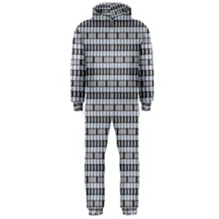Pattern Grid Squares Texture Hooded Jumpsuit (men)  by Nexatart
