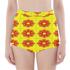 Pattern Design Graphics Colorful High-waisted Bikini Bottoms