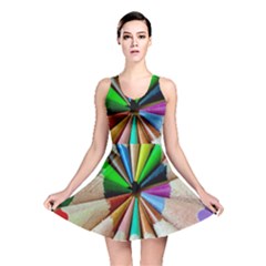 Pen Crayon Color Sharp Red Yellow Reversible Skater Dress by Nexatart