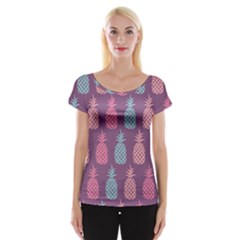 Pineapple Pattern  Women s Cap Sleeve Top by Nexatart