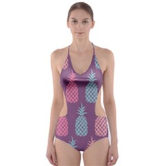 Pineapple Pattern  Cut-out One Piece Swimsuit by Nexatart