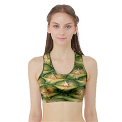 Pineapple Pattern Sports Bra With Border