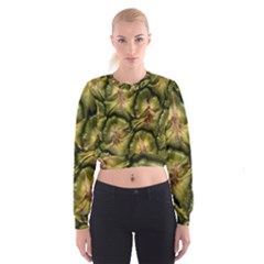 Pineapple Fruit Close Up Macro Women s Cropped Sweatshirt by Nexatart