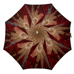 Poinsettia Red Blue White Straight Umbrellas