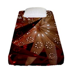 Poinsettia Red Blue White Fitted Sheet (single Size) by Nexatart