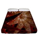 Poinsettia Red Blue White Fitted Sheet (King Size) View1