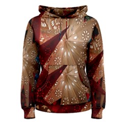 Poinsettia Red Blue White Women s Pullover Hoodie