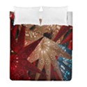 Poinsettia Red Blue White Duvet Cover Double Side (Full/ Double Size) View2