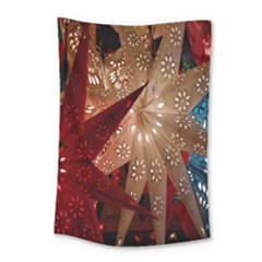 Poinsettia Red Blue White Small Tapestry