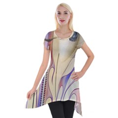 Pin Stripe Car Automobile Vehicle Short Sleeve Side Drop Tunic by Nexatart