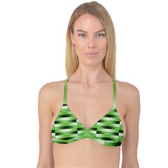 Pinstripes Green Shapes Shades Reversible Tri Bikini Top