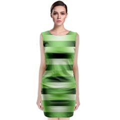 Pinstripes Green Shapes Shades Classic Sleeveless Midi Dress