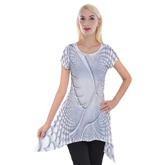 Points Circle Dove Harmony Pattern Short Sleeve Side Drop Tunic by Nexatart